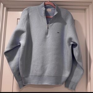 adanola light blue quarter zip knit sweater